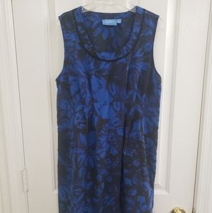 Blue/black floral sleeveless Simply Vera size 12 dress